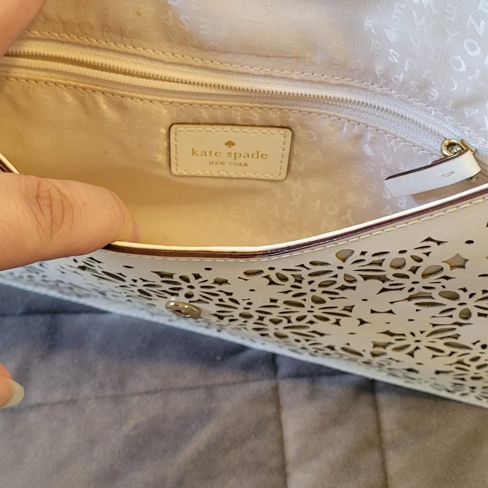 Kate Spade Cream Floral Cutout Clutch - Picture 5 of 5